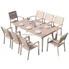 Extra Large 10-Seater Modern Durable Dining Set-Commercial Aluminum Outdoor Furniture for Resort Villa Courtyard Use