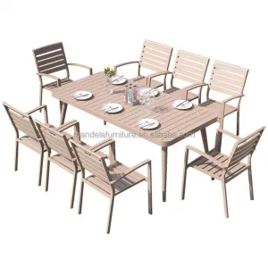 Extra Large 10-Seater Modern Durable Dining Set-Commercial Aluminum Outdoor Furniture for Resort Villa Courtyard Use