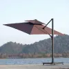 Extra Wide 3m Square Foldable Lightweight Waterproof Sun Umbrella for Large Patio Terrace Hotel Hospital Use