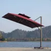 Extra Wide 3m Square Foldable Lightweight Waterproof Sun Umbrella for Large Patio Terrace Hotel Hospital Use