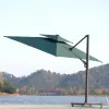 Extra Wide 3m Square Foldable Lightweight Waterproof Sun Umbrella for Large Patio Terrace Hotel Hospital Use