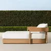 Factory Hot Selling Modern Outdoor Teak Solid Wood Sun Lounge Chair with Cushions UV Resistant for Beach Pool Hotel Use