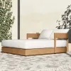 Factory Hot Selling Modern Outdoor Teak Solid Wood Sun Lounge Chair with Cushions UV Resistant for Beach Pool Hotel Use