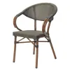 Factory Price Outdoor Dining Furniture Aluminum Stackable French Bistro Chair Fabric Lightweight Waterproof Farmhouse Courtyard