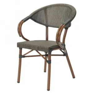 Factory Price Outdoor Dining Furniture Aluminum Stackable French Bistro Chair Fabric Lightweight Waterproof Farmhouse Courtyard