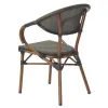 Factory Price Outdoor Dining Furniture Aluminum Stackable French Bistro Chair Fabric Lightweight Waterproof Farmhouse Courtyard