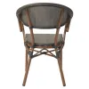 Factory Price Outdoor Dining Furniture Aluminum Stackable French Bistro Chair Fabric Lightweight Waterproof Farmhouse Courtyard