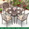 French Riviera European Cast Aluminum Durable Side Table-Vintage Balcony Accent Furniture for Courtyard Dining Outdoor Use Villa
