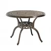 French Riviera European Cast Aluminum Durable Side Table-Vintage Balcony Accent Furniture for Courtyard Dining Outdoor Use Villa