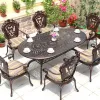 Grand Royal Cast Aluminum Durable Banquet Table-European Style 10-Seater Outdoor Dining for Villa Hotel Living Room