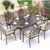 Grand Royal Cast Aluminum Durable Banquet Table-European Style 10-Seater Outdoor Dining for Villa Hotel Living Room