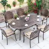 Grand Royal Cast Aluminum Durable Banquet Table-European Style 10-Seater Outdoor Dining for Villa Hotel Living Room