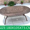 Grand Royal Cast Aluminum Durable Banquet Table-European Style 10-Seater Outdoor Dining for Villa Hotel Living Room