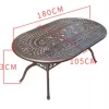 Grand Royal Cast Aluminum Durable Banquet Table-European Style 10-Seater Outdoor Dining for Villa Hotel Living Room