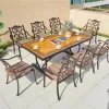 Grand Royal Durable Cast Aluminum Banquet Table-European Classical Style 10-Seater Outdoor Dining for Villa Hotel Warehouse Park