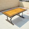 Grand Royal Durable Cast Aluminum Banquet Table-European Classical Style 10-Seater Outdoor Dining for Villa Hotel Warehouse Park