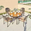 Grand Royal Durable Cast Aluminum Banquet Table-European Classical Style 10-Seater Outdoor Dining for Villa Hotel Warehouse Park