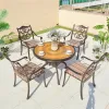 Grand Royal Durable Cast Aluminum Banquet Table-European Classical Style 10-Seater Outdoor Dining for Villa Hotel Warehouse Park