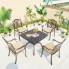 Greek Key Pattern Aluminum Alloy European Design Durable Outdoor Poolside Chair for Farmhouse Park Courtyard Villa