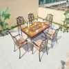 Greek Key Pattern Aluminum Alloy European Design Durable Outdoor Poolside Chair for Farmhouse Park Courtyard Villa