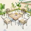 Greek Key Pattern Aluminum Alloy European Design Durable Outdoor Poolside Chair for Farmhouse Park Courtyard Villa