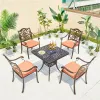 Greek Key Pattern Aluminum Alloy European Design Durable Outdoor Poolside Chair for Farmhouse Park Courtyard Villa