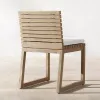 Handcrafted Grade A Teak Wood Outdoor Dining Set Rectangular Table with Chairs for Luxury Hotel Terrace and Resort Decor