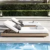 Handcrafted Grade a Teak Wood Outdoor Sunbed Adjustable Reclining Chair for Luxury Hotel Poolside and Resort Terrace