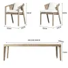 Handwoven Teak Durable Farmhouse Back Garden Dining Table Set Modern Outdoor Furniture Brand Mandela