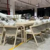 Handwoven Teak Durable Farmhouse Back Garden Dining Table Set Modern Outdoor Furniture Brand Mandela