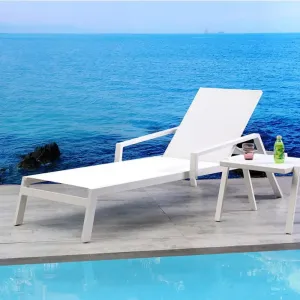 Heavy Duty Aluminum Eco-Friendly UV Resistant Portable Modern Pool Sun Lounger for Hotel Resort Villa Patio