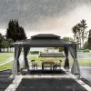 Heavy Duty Aluminum Gazebo Double Metal Roof Waterproof Eco-Friendly Outdoor Furniture Midcentury Design Courtyard Hotel Zipper