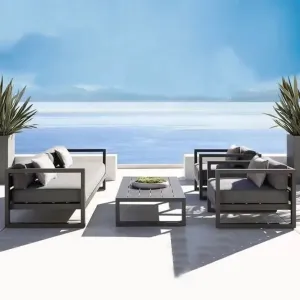 High End Modern Eco-Friendly Outdoor Aluminum Sofa Set-All Weather Durable Patio Furniture for Courtyard Villa Park Hotel Use