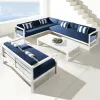 High End Modern Eco-Friendly Outdoor Aluminum Sofa Set-All Weather Durable Patio Furniture for Courtyard Villa Park Hotel Use