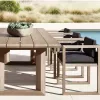 High-End Modern Outdoor Dining Table Chair Set with Waterproof Cushions Solid Teak Wood for Courtyard Terrace Park Hotels Villas
