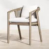 High-End Modern Simple Design Teak Dining Table Combination Outdoor Waterproof Furniture for Courtyard Terrace Hotels Villas