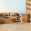 Durable Solid Teak Wood Villa Garden Sofa Set Eco-Friendly Quick-Dry Cushions Modern Outdoor Patio Furniture