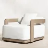 Durable Solid Teak Wood Garden Sofa Set with Quick-Dry Cushions for Hotel Restaurant Modern Outdoor Patio Furniture