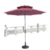Luxury Outdoor Furniture Patio Umbrella Modern Design Waterproof Wind-Protected Logo Aluminum Pole Auto Tilt