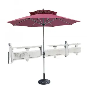 Luxury Outdoor Furniture Patio Umbrella Modern Design Waterproof Wind-Protected Logo Aluminum Pole Auto Tilt