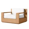 Modern Teak Sofa Sets Waterproof Cushions Durable Aluminum Frame Outdoor Furniture for Garden Courtyard Hotel Park
