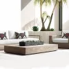 Modern Teak Sofa Sets Waterproof Cushions Durable Aluminum Frame Outdoor Furniture for Garden Courtyard Hotel Park