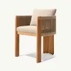 High-end Burma Teak Wood Outdoor Dining Furniture Set Modern Table for Star Hotel Terrace and Luxury Villa Outdoor Living