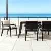 High-end Outdoor Aluminum Dining Set Minimalist Garden Table and Chairs Weatherproof Patio Furniture Set for Villa Resort Cafe