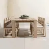 High-end Solid Teak Outdoor Dining Furniture Set Modern Table and Chairs for Luxury Hotel Terrace and Villa Backyard