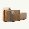 Highest Quality Outdoor Teak Sunbed Lounger with Waterproof Cushions UV Resistant Modern Design for Hotel Villa Use