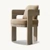 Hotel Outdoor Dining Set Villa Courtyard Patio Teak Wood Durable Modern Luxury Dining Chairs