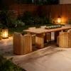 Hotel Outdoor Dining Table Chair Set Villa Courtyard Patio Teak Modern Durable Weather Resistant Luxury Furniture 2-3 Year