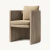 Hotel Outdoor Dining Table Chair Set Villa Courtyard Patio Furniture Teak Durable Modern Luxury Waterproof UV-Resistant Dining