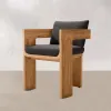 Hotel Outdoor Dining Table and Chair Set Villa Courtyard Patio Teak Modern Durable Luxury Waterproof Customized Color